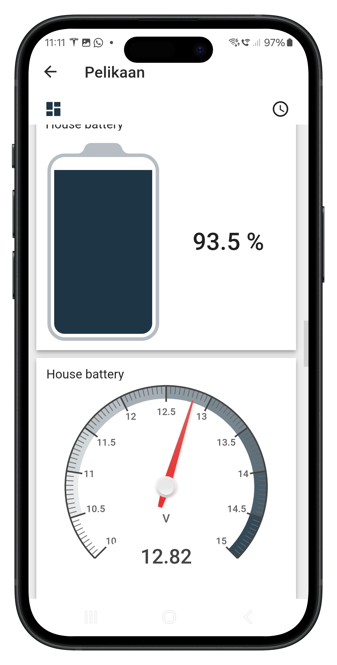 Klimaat monitoring in de app