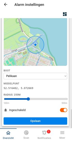 Geofence alarm instellen in de BlueStar app