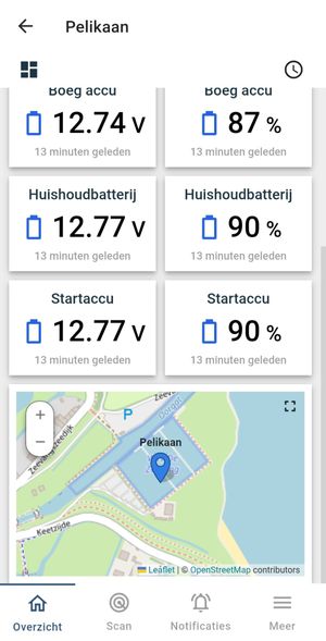 BlueStar app dashboard met GPS-locatie
