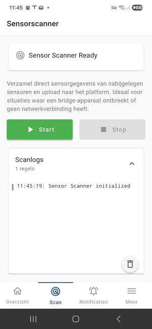 SensorScanner in gereed-status